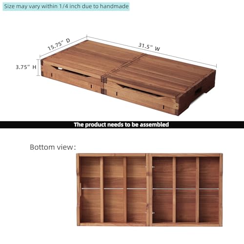 Wooden Platform 3.7" Height.One Step Stool Larger 31.5" for Adults&Senior. Carbonization Porch Step,Stair Assist Indoor&Outdoor,Bedside Foot Stepper,Mobility Stepping.for Handicap,Elderly,Kids