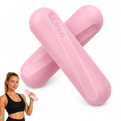 Dumbbell Set, Hand Weights For Women, 2.2lb Dumbbells Set of 2, Exercise & Fitness Dumbbells, Dumbbell Set for Walking, Yoga, Dance, Barre, Pilates, Cardio, Aerobics - color: PINK