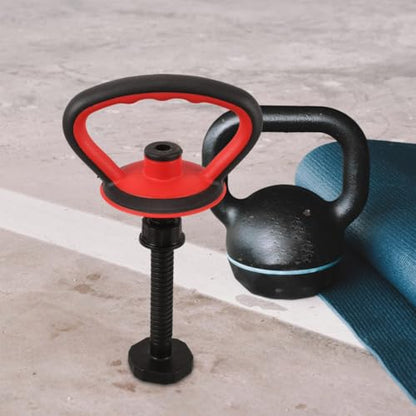 POPETPOP Adjustable Kettlebell Handle Kit with Anti Slip Grip and Stable Base Nut for Dumbbell Conversion Home Gym Fitness Accessories 12.59X7.48X4.72 Inches