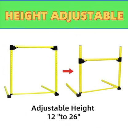 3 Pack Adjustable Height Hurdles Training Equipment, 12-26 Inch
