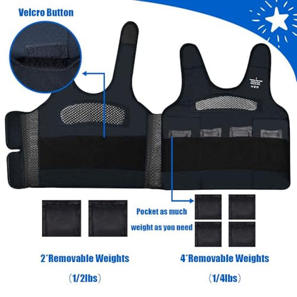 Weighted Vest for Kids Including 6 Removable Weight, (X-Small, Ages 1 to 3) - color: Navy Blue, size: Extra Small