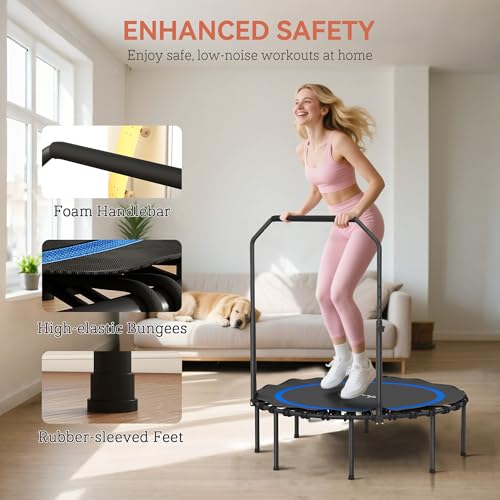 Soozier 45/48" Rebounder Trampoline for Adults 440lbs Mini Trampoline - color: Blue, size: 45"