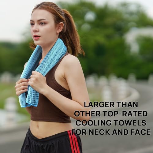JBM Cooling Towel 40” X 12” Ice Towel Quick Dry Breathable Soft Microfiber Towels for Sports, Camping, Beach, and Outdoor Activities (Teal) - color: Teal