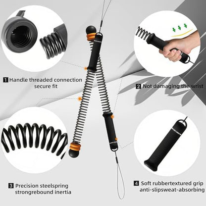 2Pcs Ropeless Battle Ropes for HIIT, Cardio, Strength & Low-Impact Training, Portable Weighted Home Gym Equipment Non-Slip Handle, Cordless Battle Ropes for Men & Women, Upgrad Battle Rope with Bag
