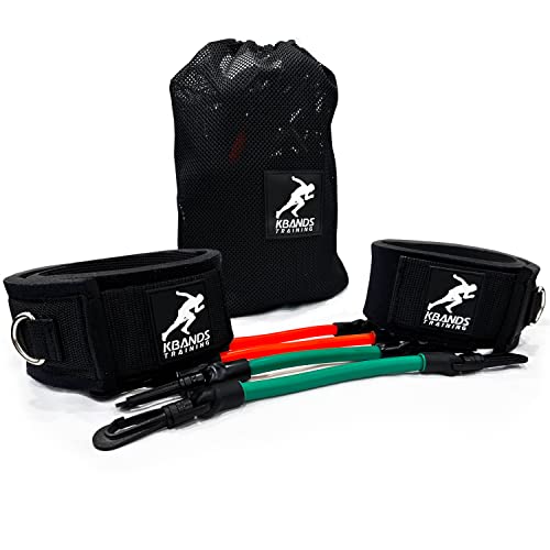 Kbands | Speed and Strength Leg Resistance Bands | Includes Speed 101 and Agility FX Digital Training Programs - Sizes for Youth, Intermediate, and Advanced Athletes - color: Green, Orange