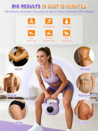 Vibration Kettlebell – 3LB Golden Weight Ideal for Women’s Fat Loss, Body Sculpting & Lymphatic Drainage – Slimming Vibration Exercise Machine for Toning, Circulation & Daily Home Workouts