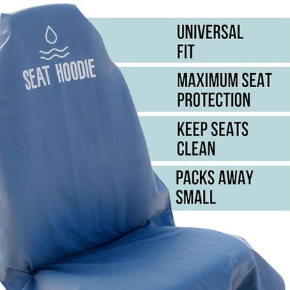 Microfiber Hooded Towel Seat Cover (Grey) - color: Grey