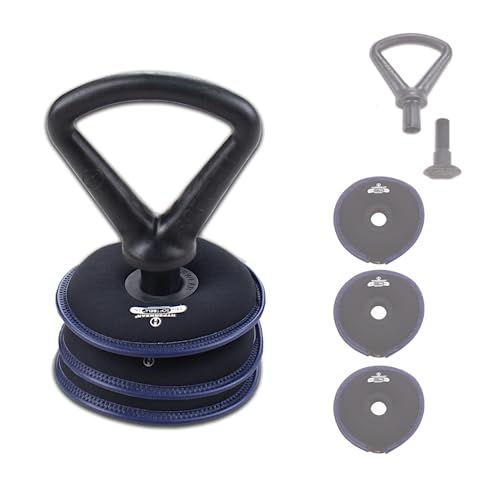 Hyperwear SoftBell Adjustable Kettlebell Set - Soft, Vinyl-Coated Weight Plates with Rubber Base - Versatile Home Gym Equipment - Compatible with SoftBell Barbell & Dumbbell