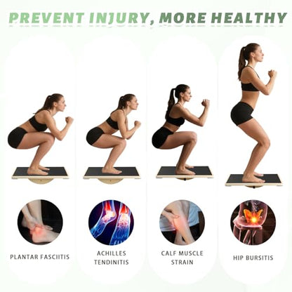Professional Wooden Balance Board for Adults-Anti-Slip 350LBS Wobble Board for Physical Therapy, Standing Desk, Core Strength-Rocker Board,Balancing Board