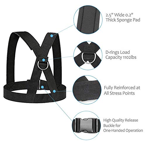 Sled Harness, Weight Speed Tire Pulling Workout Resistance and Assistance Trainer Physical Training Rope Football Exercise Equipment for Outdoor Indoor Men and Women - size: 6.6FT