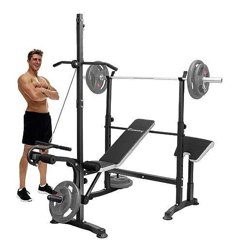 Olympic adjustable Weight Bench Set, Workout Equipment for Home Workouts, Bench Press with Preacher Curl, Leg Developer, Home Gym Full Body Workout