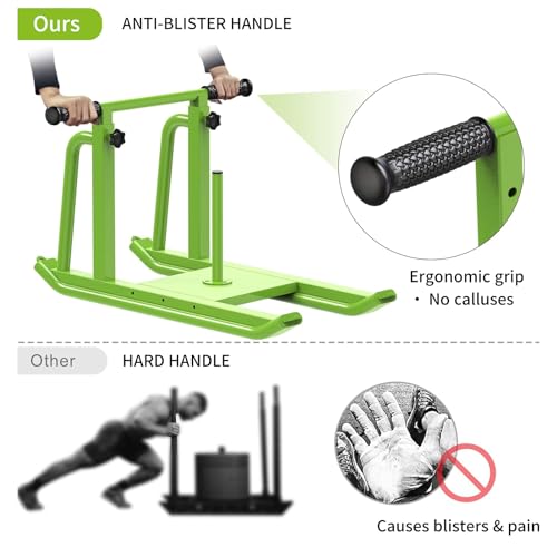 Kipika Weight Sled, Workout Sled, Fitness Strength Training Sled, Speed Training Sled for Athletic Exercise, Speed Improvement, Easily Through Obstacles, Suitable for 1" & 2" Weight Plate - color: D- Green