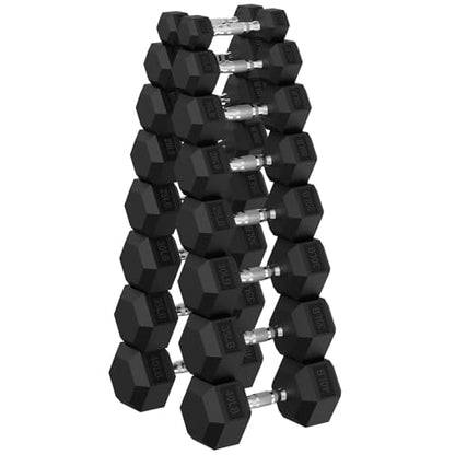 HANDBODE Rubber Coated Hex Dumbbell Set, 90-640 lb - size: 360 lb Set (Pair of 5, 10, 15, 20, 25, 30, 35 lb)