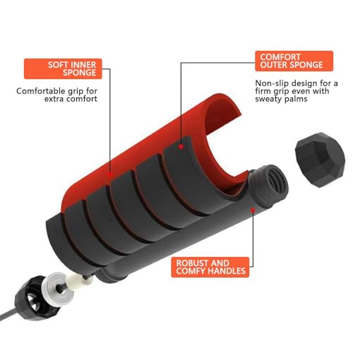 Jump Rope, Adjustable Jump Ropes for Fitness for Women Men and Kids Tangle-Free Rapid Speed Jumping Rope Cable with Ball Bearings Exercise&Slim Body at Home School Gym - color: Red