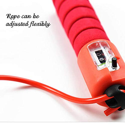 Jump rope 2.9m adjustable speed counting skipping rope fitness equipment with electronic counter - color: Blue