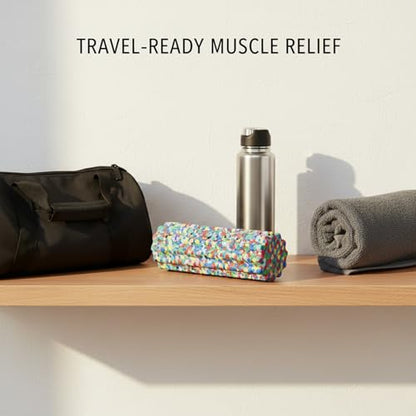 Mini Foam Roller, Gear Textured EPP Foam for Textured Surface, Compact 13-Inch Design for Travel and Gym Bags (1 PC)