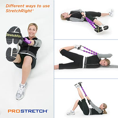 ProStretch StretchRite, Stretching Strap for Sore Muscles, Purple/Yellow - color: Purple/Yellow
