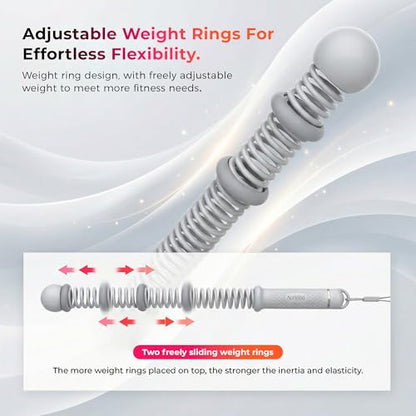 2026 Adjustable Cordless Battle Ropes for Home Gym - Heavy Duty Portable Ropeless Training Rope with Variable Resistance, Low-Impact Workout Equipment for Men and Women,Grey