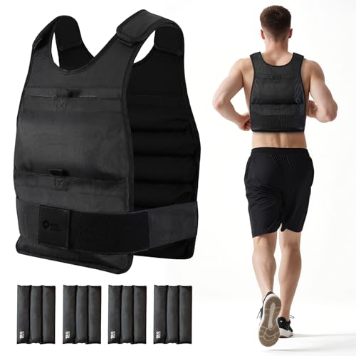 Adjustable Weighted Vest Men 13-22lbs Body Weight Vests Fast Adjust Weight Vest for Women Workouts Equipment for Strength Training Running (Adjustable 13~22LB)