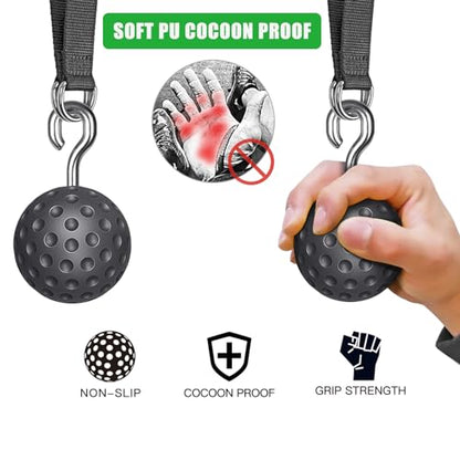 SELEWARE Pull Up Ball Grip & Wall Mounted Pull Up Bar, Heavy Duty Home Gym Equipment for Strength Training, Chin Ups