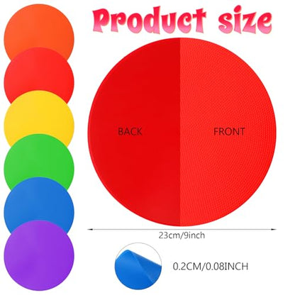 18-Piece Spot Markers for Sports, 9-Inch Rubber Circles for Gym & Training, Non-Slip Poly Spot Markers for Soccer, Basketball, Agility Drills & Classroom Activities