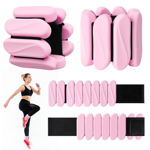 Wrist Weights, 2Pack Wearable Wrist Ankle Weights for Women and Men, Adjustable Silicone Arm and Leg Wrist Bracelets for Walking, Yoga, Pilates and Gym, 2lb - color: Pink