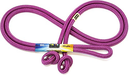Just Jump It 8' Foot Single Jump Rope for Kids Women and Men - Active Outdoor Youth Fitness Excersing Equipment - Braided Nylon Gym Accessories - color: Raspberry