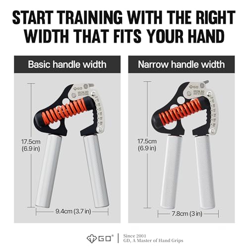 GD IRON GRIP Grip Strength Trainer Adjustable Hand Gripper Strengthener Hand Grip Exerciser Wrist Strengtheners Silent & Durable – Forearm, Finger & Hand Strength Training for Athletes, Climbers & Rehabilitation