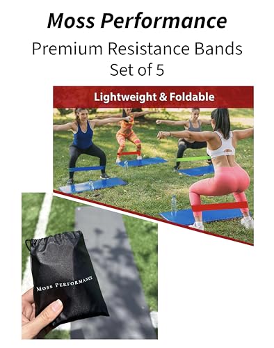 Premium Resistance Bands, for Physical Therapy, Strength Training, Pilates Exercise, Home Workouts, Strong Latex Rubber Loop Bands, Set of 5