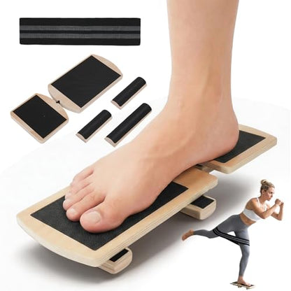 Balance Board Ankle Balance Trainer(with Resistance Band), Slant Board for Calf Stretching&Ankle Strengthener, Multi-Function Axis Board for Stability, Physical Therapy, Injury Recovery&Home Fitness