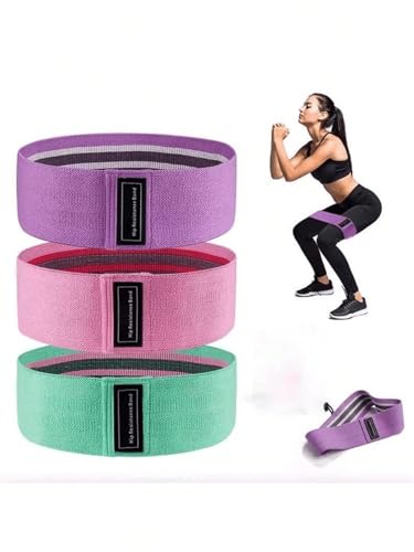 3 Pack Fabric Resistance Bands Set Non Slip Booty Bands for Women Men Hip Circle Loop Elastic Glute Exercise Legs Butt Squat Gym Home Fitness Workout Equipment