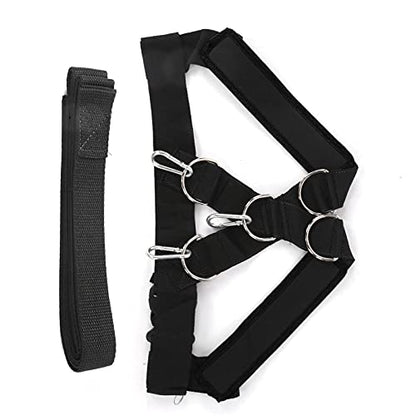 Weight Bearing Shoulder Strap, Harness Weight Bearing Shoulder Strap, Pulling Sled Harness Vest, Tire Pulling Harness, Resistance Bands with Pulling Strap for Fitness - color: black