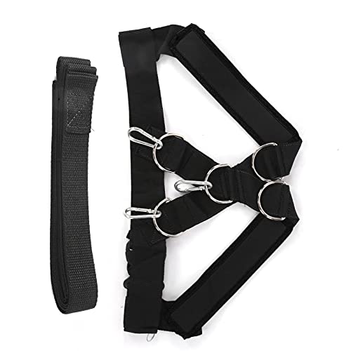 Weight Bearing Shoulder Strap, Harness Weight Bearing Shoulder Strap, Pulling Sled Harness Vest, Tire Pulling Harness, Resistance Bands with Pulling Strap for Fitness - color: black