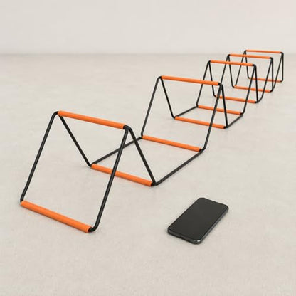 4m Folding Agility Ladder, Steel Wire Soccer Training Equipment for Speed, Athletes & ES, with Storage Bag