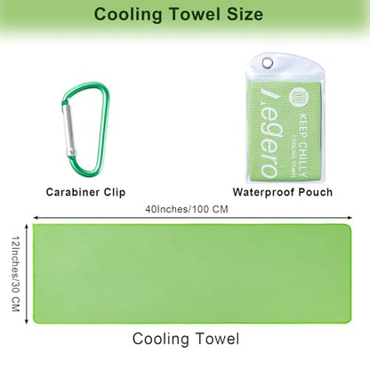 4Pack Cooling Towel 40"x12" Cooling Neck Wraps,Soft Breathable ChillyTowel - color: Mint Green / Sky Blue / Sakura Pink / Light Purple