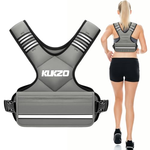 Adjustable Weighted Vest Women/Men, 6-12lb/12-18lb/20-32lb Weight Vest with 6 Ironsand Weights for Strength Training Rucking Running Walking Fitness Workout - color: Grey, size: 6-12lb