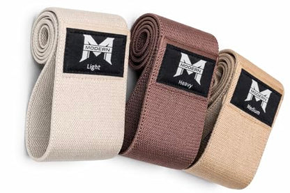 Fabric Resistance Bands for Exercise – 3-Pack, Non-Slip Hip & Leg Workout Bands for Glutes, Thighs & Full Body Fitness, Available in Neutral or Charcoal