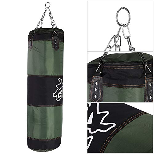Bnineteenteam Heavy Punching Bag,Training Boxing Bag with Chain for Adults Men Women(Empty) - color: Green, size: 100cm