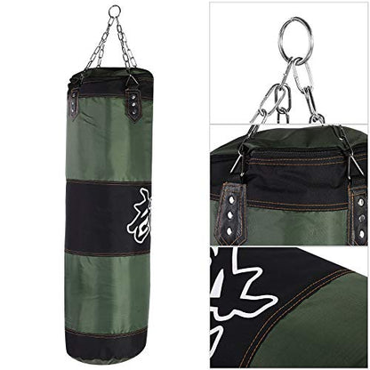 Bnineteenteam Heavy Punching Bag,Training Boxing Bag with Chain for Adults Men Women(Empty) - color: Green, size: 100cm