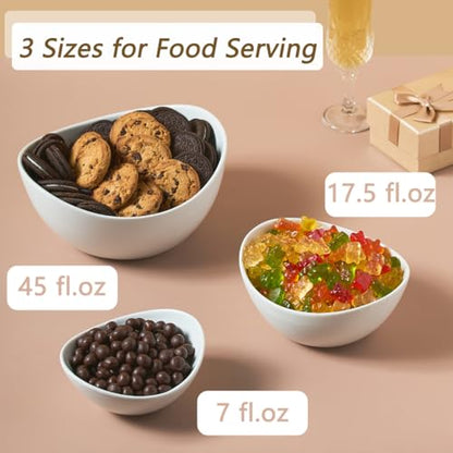 LYEOBOH 3 Tier Serving Bowls Set, Porcelain Oval Bowls with Stand for Party - color: Gold, style: Oval bowls