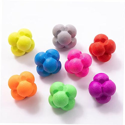 Outanaya 3pcs Hexagonal Reaction Ball Set High Elasticity Fitness Agile Training Balls for Exercise and Agility Training Suitable for Skill Levels Random Color