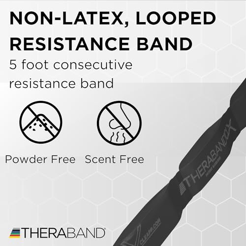 THERABAND CLX Resistance Band with Loops, 5 Feet, Silver, Super Heavy, Non-Latex, Elastic Band for Exercise, Mobility & Rehab, Stretching, Home Workouts, Color-Coded for Easy Resistance Levels