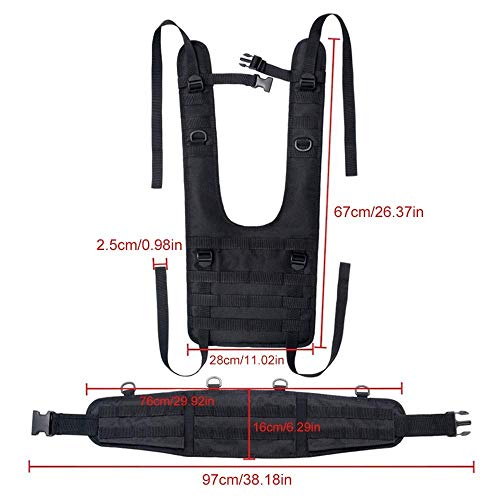 MiOYOOW MOLLE Outdoor Belt, H-Harness Belt Suspenders with Detachable Suspender Straps for Outdoor Hunting Training