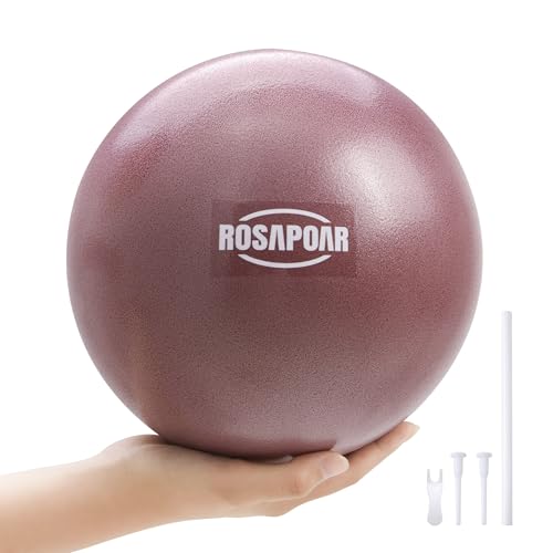 ROSAPOAR Small Exercise Ball - 9 Inch Mini Pilates Ball, Anti-Burst Yoga Ball for Stretching & Core Strength Workout, Physical Therapy & Yoga at Home Gym & Office