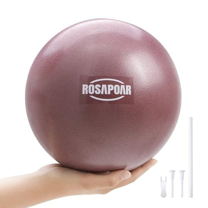 ROSAPOAR Small Exercise Ball - 9 Inch Mini Pilates Ball, Anti-Burst Yoga Ball for Stretching & Core Strength Workout, Physical Therapy & Yoga at Home Gym & Office
