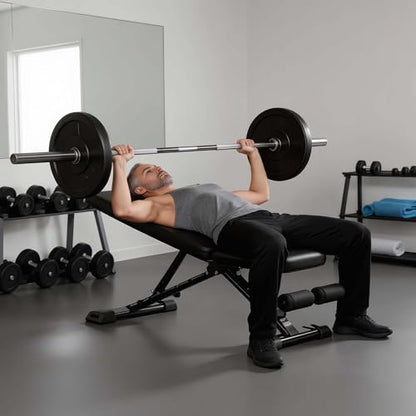 Adjustable Workout Bench, 880 LBS Workout Foldable Weight Benches for Home Gym, Heavy Duty Gym Chair for Bench Press Strength Training Exercise