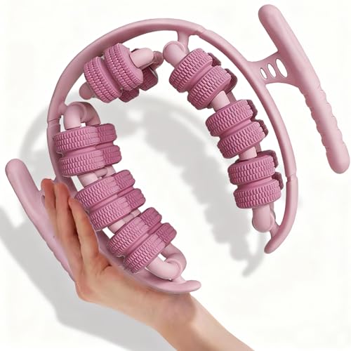 360° Wrap Around Leg Fascia Ring Massager, Deep Tissue Muscle Recovery Roller for Legs, Manual Cellulite Massager for Soreness & Swelling Relief, Compact & Easy to Store, Durable Material (Pink)