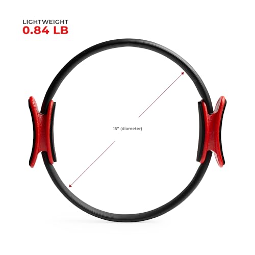 Sunny Health & Fitness 15” Pilates Ring, Resistance Circle for Toning