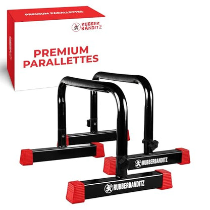 Parallette, Parallel Bars & Dip Station, Home Gym Essentials for L-Sit, Calisthenics, and Upper Body Workouts, Heavy Duty Ideal for Push Ups, Dips, Handstands & Gymnastics | Pack 1