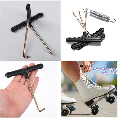 4 Pack Trampoline Spring Pulling Tool T-Hook Extension Puller with Ergonomic Handle Grip Outdoor Trampoline Spring Pull Tool Kit for Mini Trampoline Kids Fitness Rebounder Exercise Trampolines